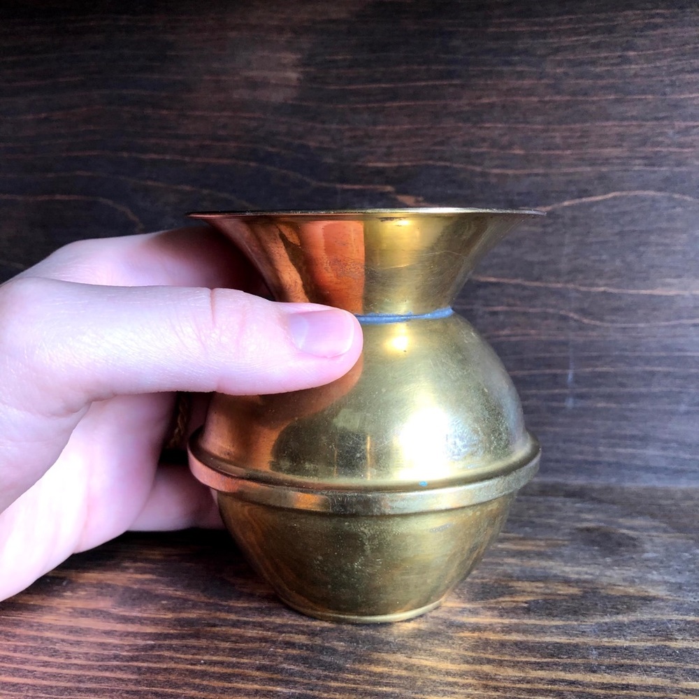 Small Vintage Brass Vase - Picture 4 of 5